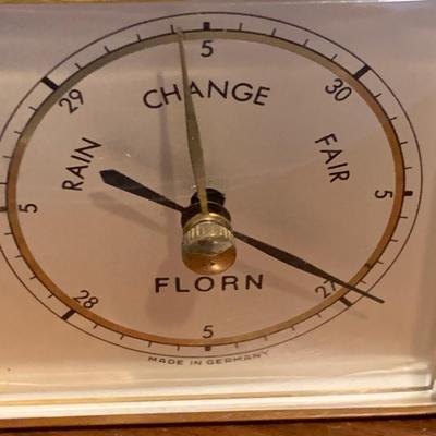 Vintage German Desk Top Barometer Thermometer Trophy