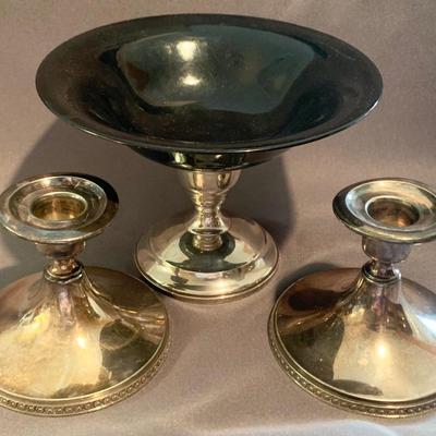 Raised Compote & Candle Bases Pair