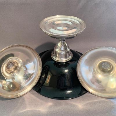 Raised Compote & Candle Bases Pair