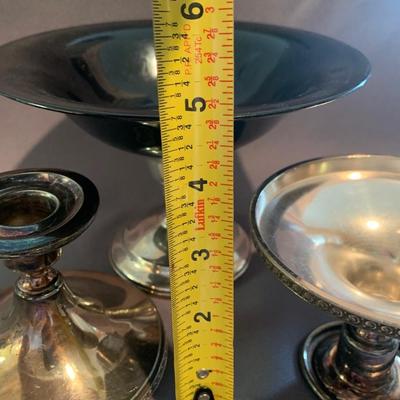 Raised Compote & Candle Bases Pair
