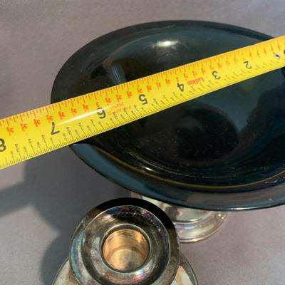 Raised Compote & Candle Bases Pair