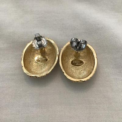Sale Photo Thumbnail #69: Beautiful vintage, gold tone Ellen Kiam post back earrings. Please see attached photos.