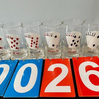 Vintage set of 6 poker glasses