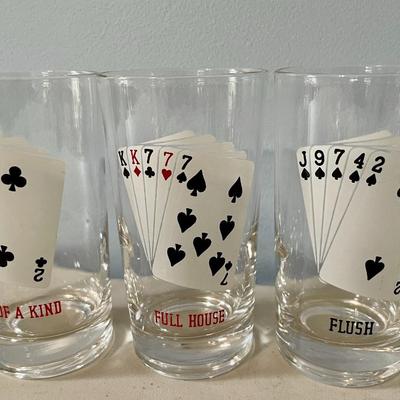 Vintage set of 6 poker glasses