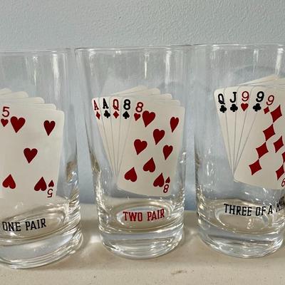 Vintage set of 6 poker glasses