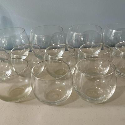 Set of 12 vintage round cocktail/wine glasses + pitcher