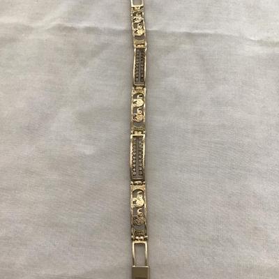 Sale Photo Thumbnail #133: Vintage goldtone bracelet with small rhinestones, some wear blemishes please see attached photos