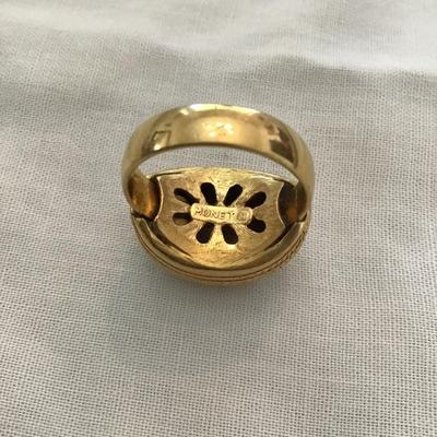 Sale Photo Thumbnail #143: Beautiful, gold tone, textured, vintage Monet fashion ring please see attached photos