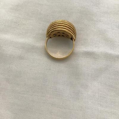Sale Photo Thumbnail #142: Beautiful, gold tone, textured, vintage Monet fashion ring please see attached photos
