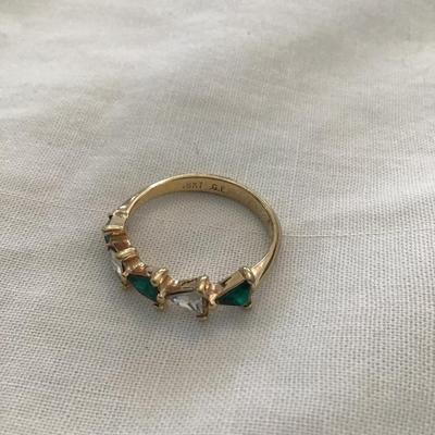Sale Photo Thumbnail #154: Beautiful 18 karat gold plated fashion ring with rhinestones. Please see attached photos size 8.