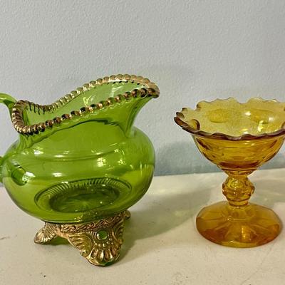 Vintage 14pc mixed Depression glass lot