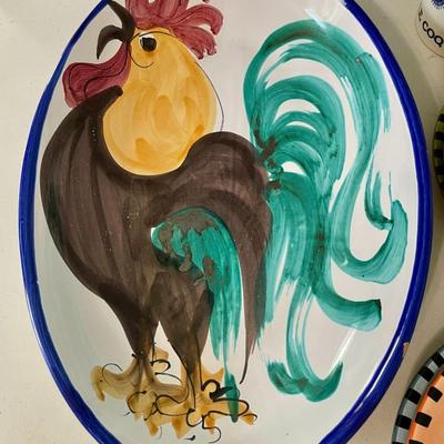 Mixed 10pc lot Rooster dishes + cups
