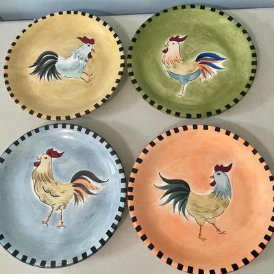Mixed 10pc lot Rooster dishes + cups