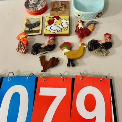 Mixed 11pc rooster magnet lot + soapdish