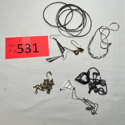 Lot 531 Sterling silver jewelry
