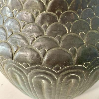Antique gadrooned copper double-handled jug