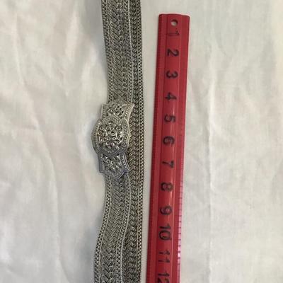 Antique 19 century solid, silver 925 weaved ottoman, Turkish wedding belt