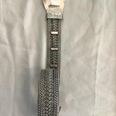 Antique 19 century solid, silver 925 weaved ottoman, Turkish wedding belt