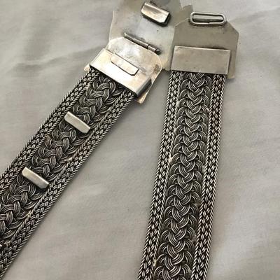 Antique 19 century solid, silver 925 weaved ottoman, Turkish wedding belt