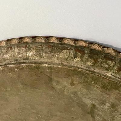 Antique hand-hammered copper Qajar table-top serving tray