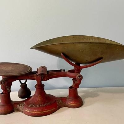Antique Fairbanks #3 mercantile/general store scale + weights