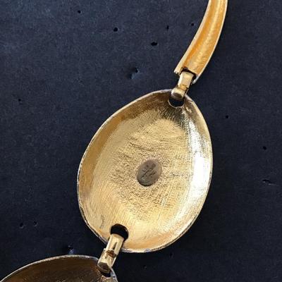 Beautiful Vintage Les Bernard pale gold brushed satin finished choker necklace