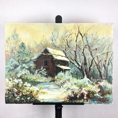 Sale Photo Thumbnail #5: Measures: 24" wide x 18" high- canvas
A brief snowy night yielded this magical view of an abandoned cottage in Unionville, Md