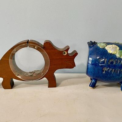 Pair of animal coin banks