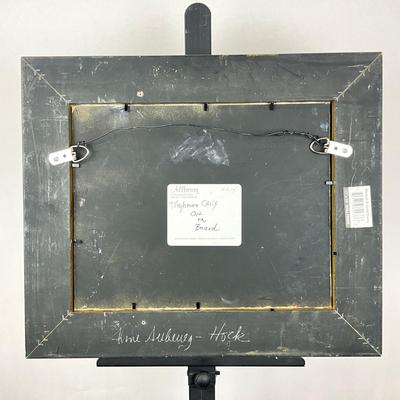 Sale Photo Thumbnail #7: Gold gilt frame
Art measures: 11" high x 14" wide
Frame measures: 19.25" wide x 16.25" high
signed on back of frame