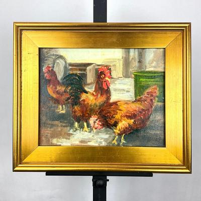 Sale Photo Thumbnail #6: Gold gilt frame
Art measures: 11" high x 14" wide
Frame measures: 19.25" wide x 16.25" high
signed on back of frame