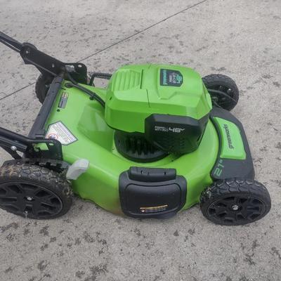 Greenworks Battery Operated 21" Lawn Mower 48 Volt with Batteries and Charger