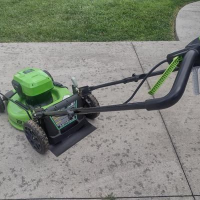 Greenworks Battery Operated 21" Lawn Mower 48 Volt with Batteries and Charger