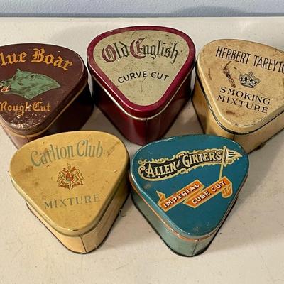 Mixed 7pc lot vintage tins & shaving cream jars