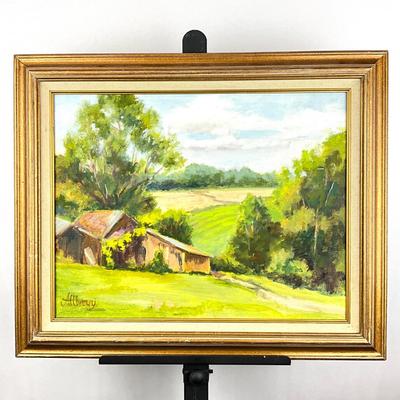 Sale Photo Thumbnail #48: Frame measures: 18.5" high x 22.5" wide
Board measures: 14" high x 18" wide
signed lower left corner and back