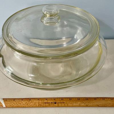 Large lidded glass apothecary candy jar