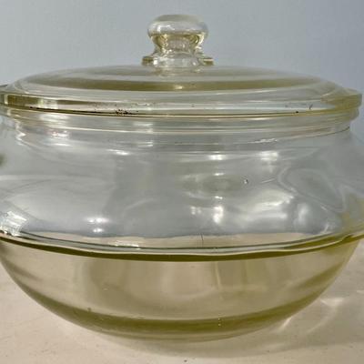 Large lidded glass apothecary candy jar