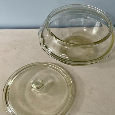 Large lidded glass apothecary candy jar