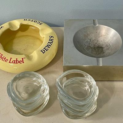 Mixed lot of 10 vintage ashtrays