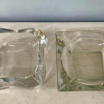 Vintage lot of 6 glass ashtrays