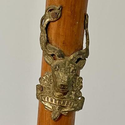 Pair of antique German Alpine walking canes with badges
