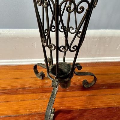 Vintage wrought iron umbrella stand