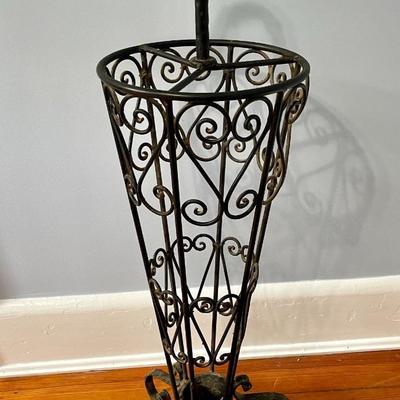 Vintage wrought iron umbrella stand
