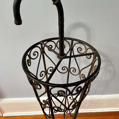 Vintage wrought iron umbrella stand