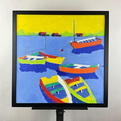 Sale Photo Thumbnail #63: Framed, measures: 19.25" square
signed on back of board