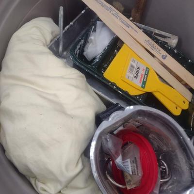 Large Collection of Paint Supplies New and Used with Roll Can