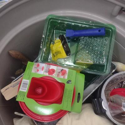 Large Collection of Paint Supplies New and Used with Roll Can
