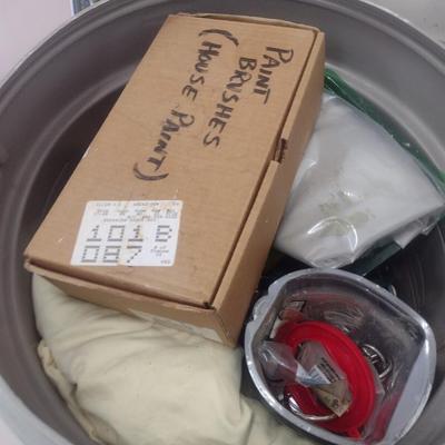 Large Collection of Paint Supplies New and Used with Roll Can