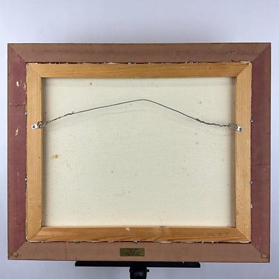 Sale Photo Thumbnail #66: Gold frame, measures: 19.25" high x 23.25" wide
Canvas: 16" high x 20" wide
signed lower right corner