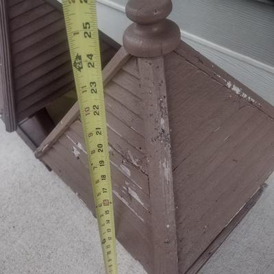 Pair of Wood Fence Post Bird Feeders