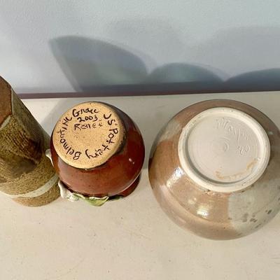 Mixed 4pc vintage pottery vase lot